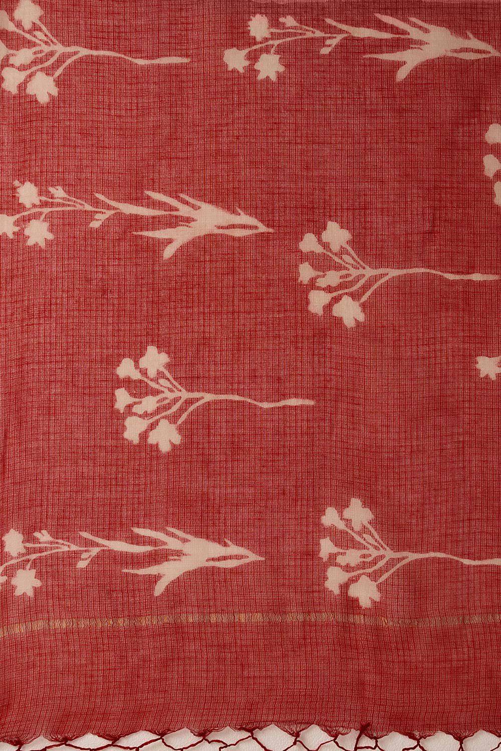 Red Pure Cotton Embroidered Kurta Set image number null