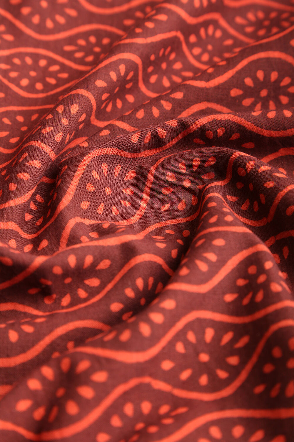 Brown Printed Pure Cotton Suit Set image number null