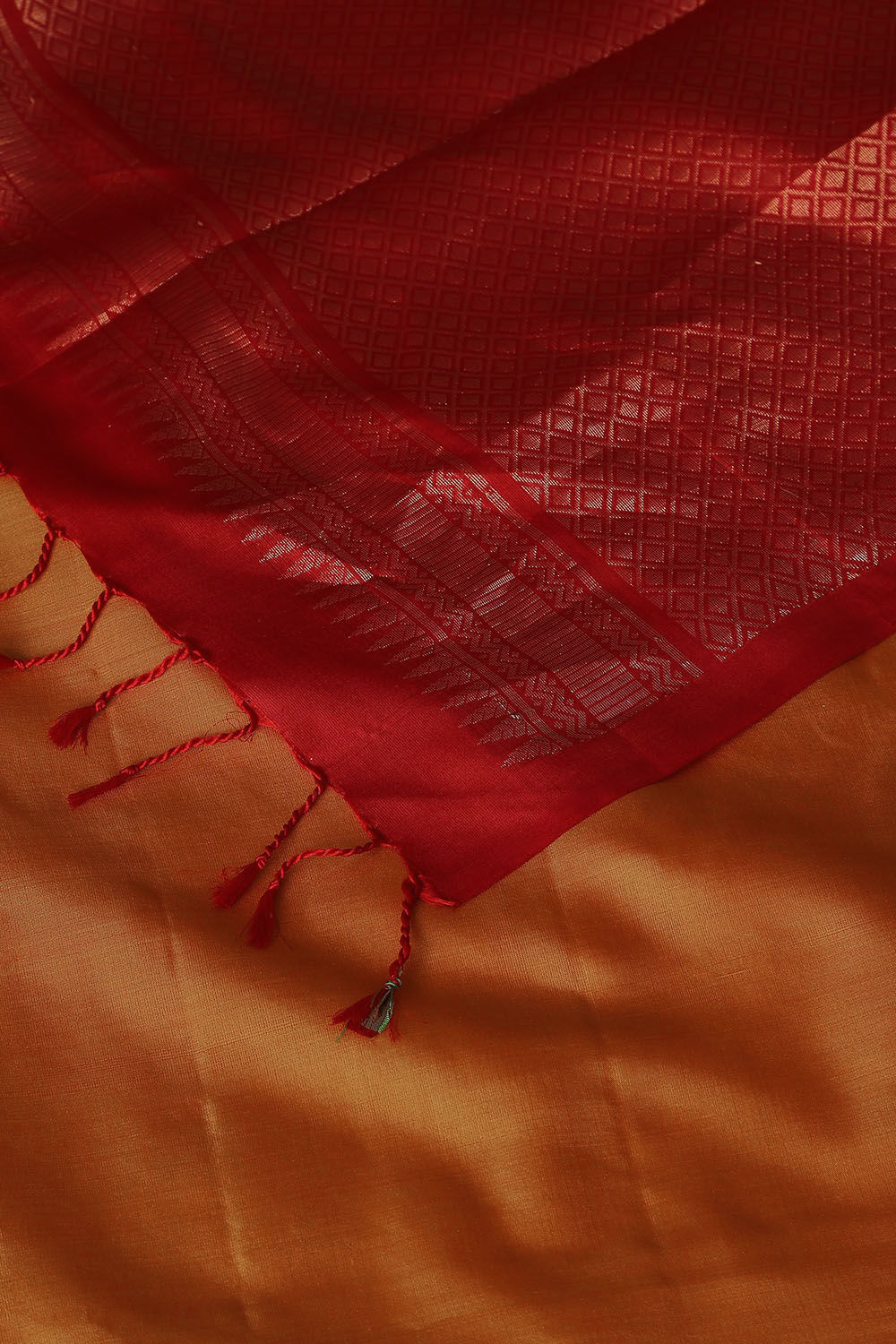 Orange Pure Silk South Saree image number null