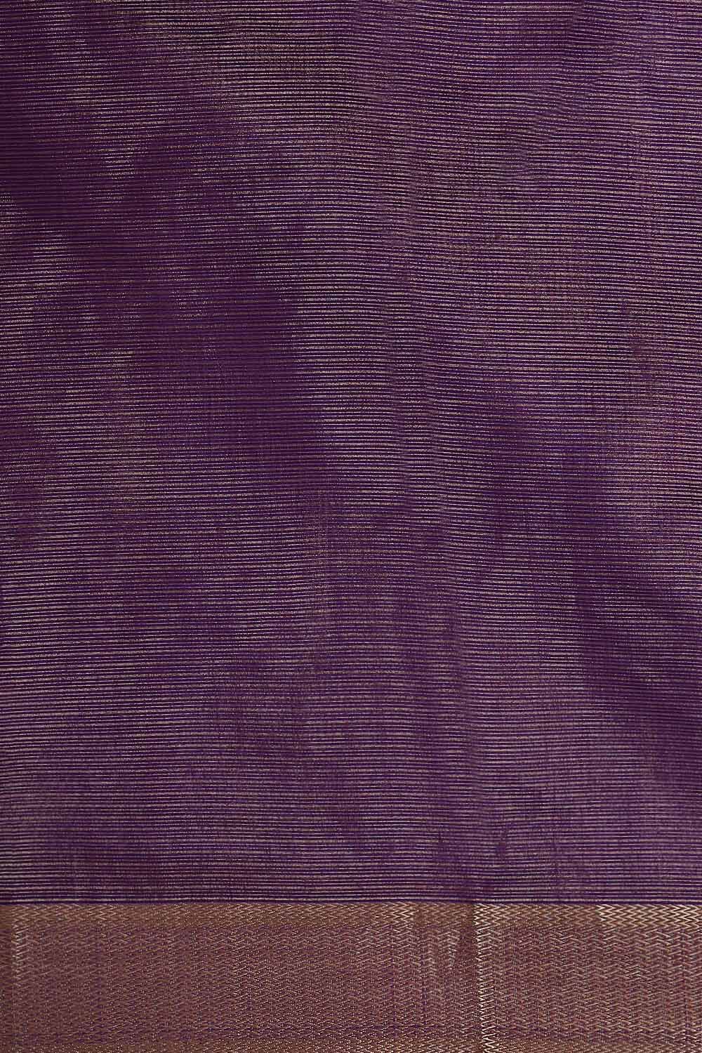Violet Pure Silk Cotton Maheswari Saree image number null