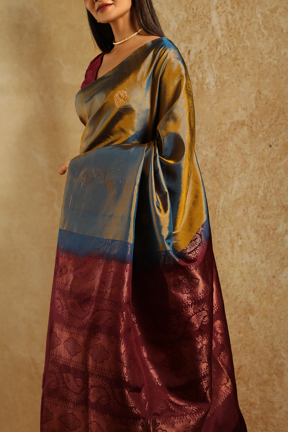 Blue South Pure Silk Woven Saree image number null