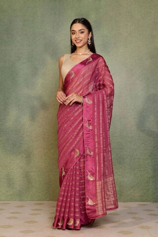 Light Pink Pure Viscose Embroidered Saree thumbnail image number null