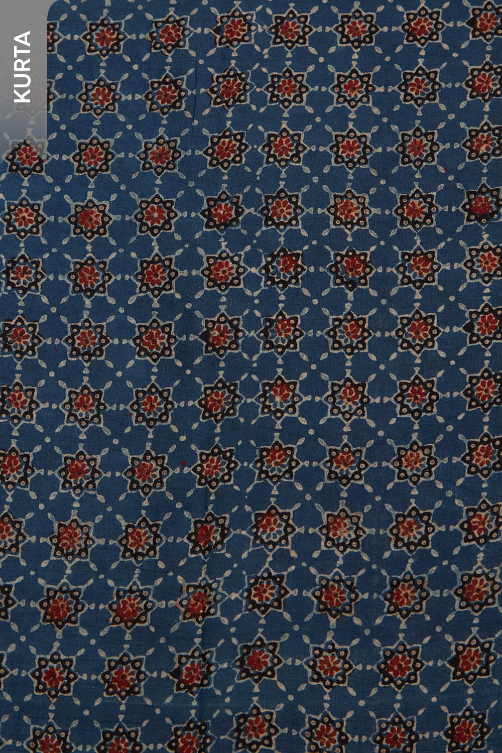Blue Pure Cotton Ajrakh Unstitched Suit Set image number null