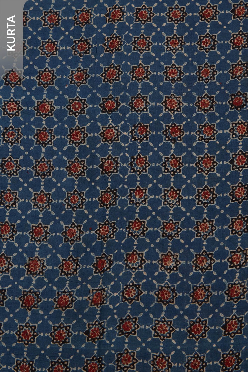 Blue Pure Cotton Ajrakh Unstitched Suit Set image number null