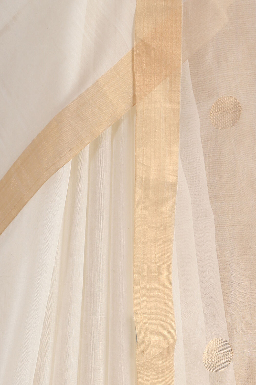 Off White Bengal Pure Silk Cotton Saree image number null