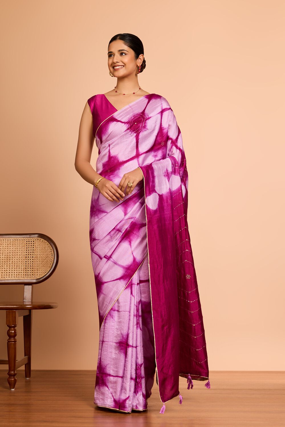 Light Pink Murshidabad Pure Silk Mukaish Saree image number null