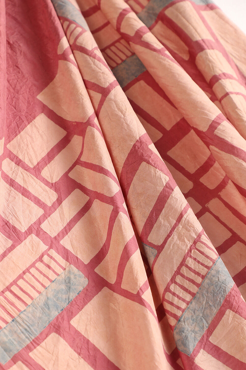 Pink Gujarat Pure Silk Ajrakh Block Print Saree image number null