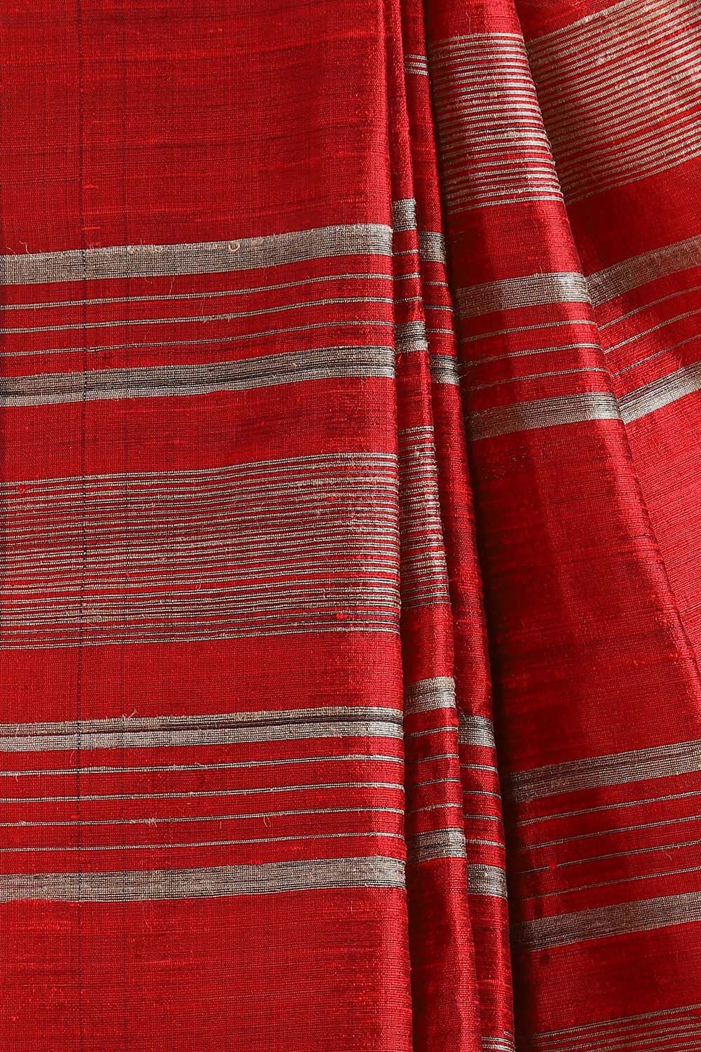 Red Pure Silk Woven Saree image number null
