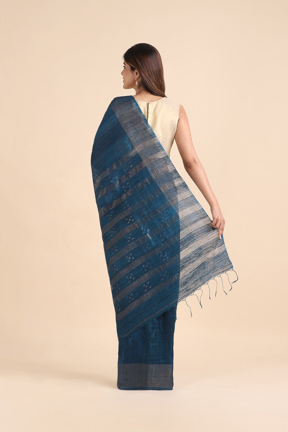 Light Blue Pure Silk Vanya Jamdani Saree image number null