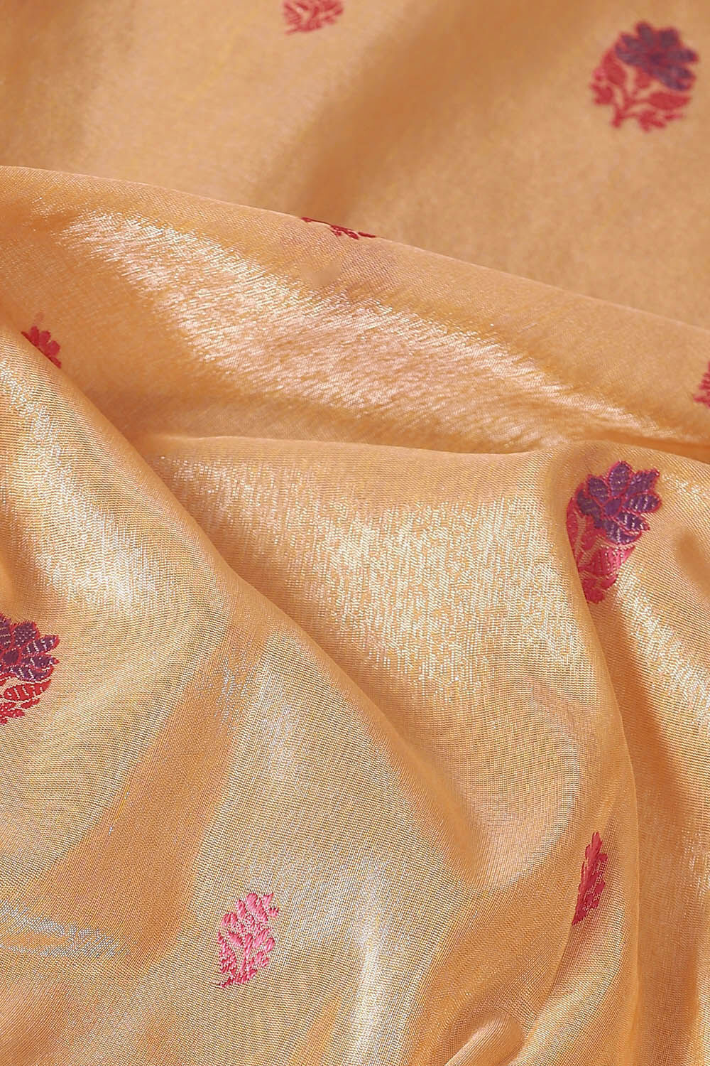 Light Orange Pure Silk Banarasi Saree image number null