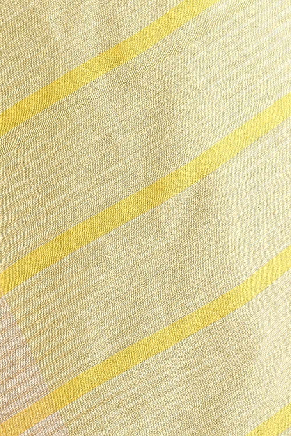 Yellow Pure Cotton Bengal Saree image number null