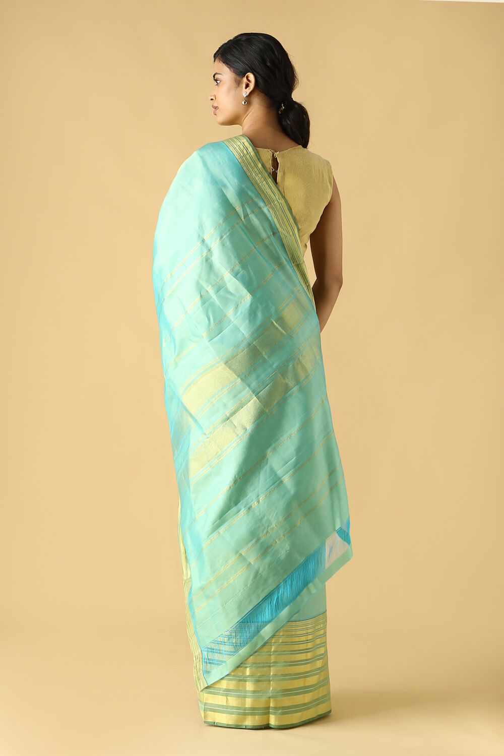 Light Blue Pure Silk Kanjivaram Saree image number null