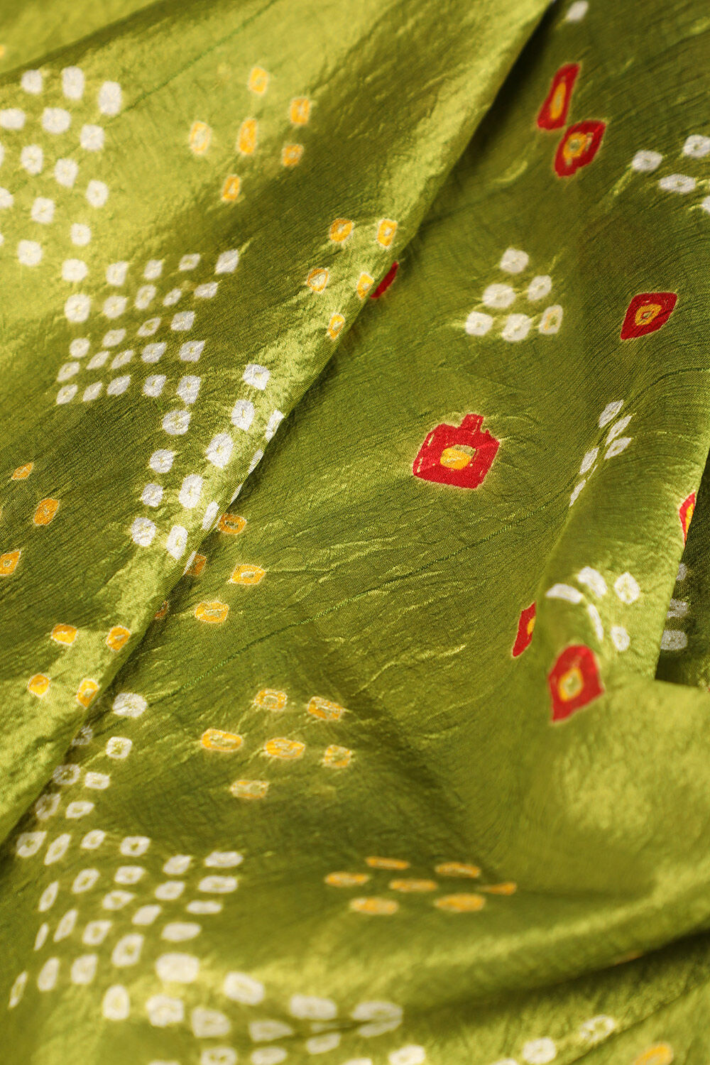 Light Green Gujarat Pure Silk Bandhani Saree image number null