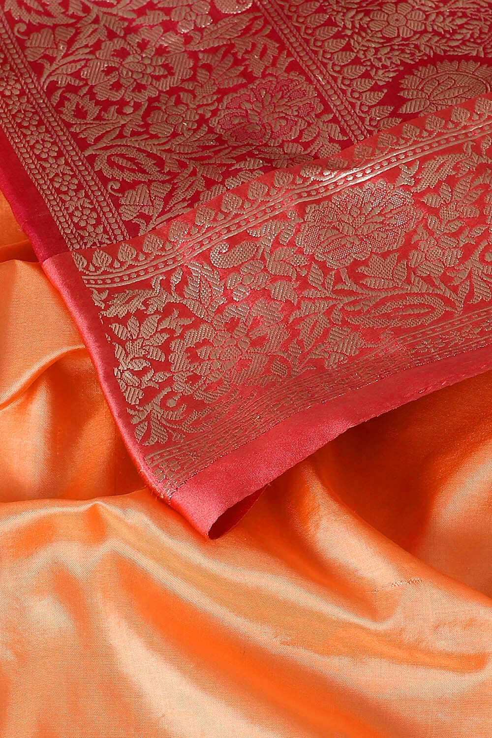 Light Orange Pure Silk Banarasi Saree image number null