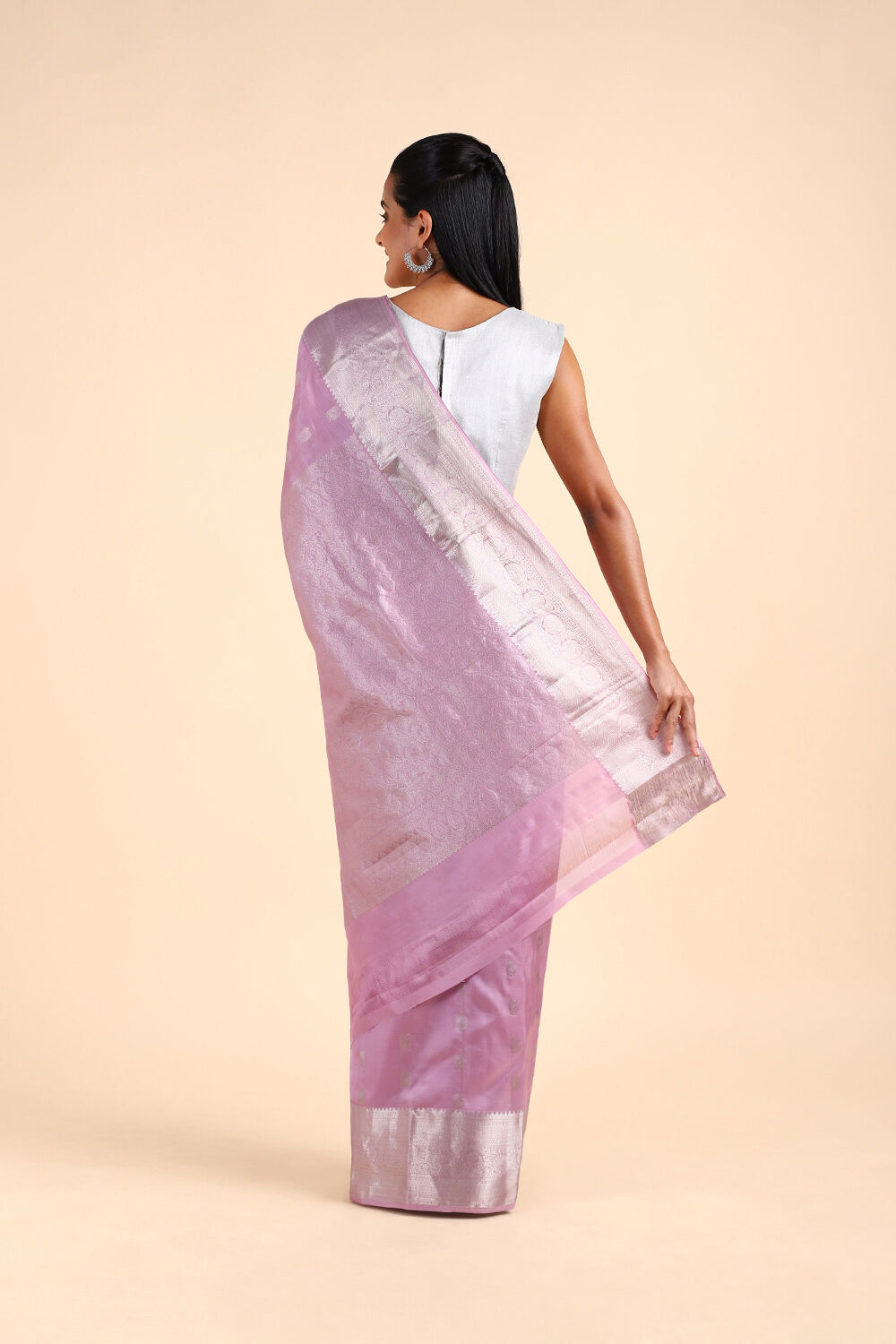Light Pink Pure Silk Kanjivaram inspired Saree image number null