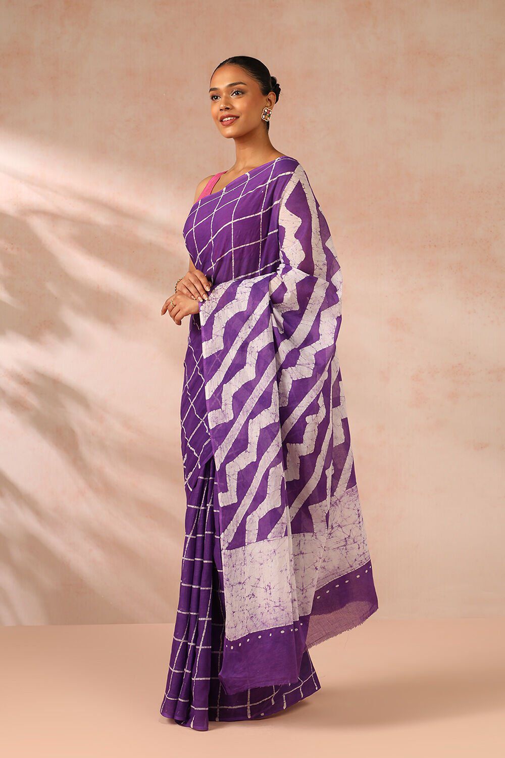 Violet Ujjain Pure Cotton Printed Saree image number null