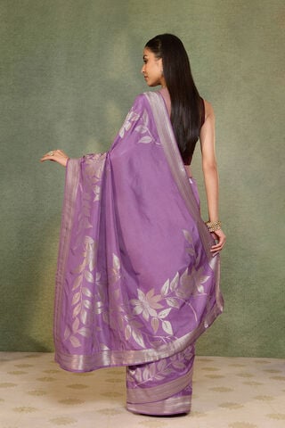 Violet Woven Pure Viscose Saree thumbnail image number null
