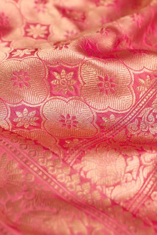 Light Pink Silk Viscose Cutwork Banarasi Saree thumbnail image number null