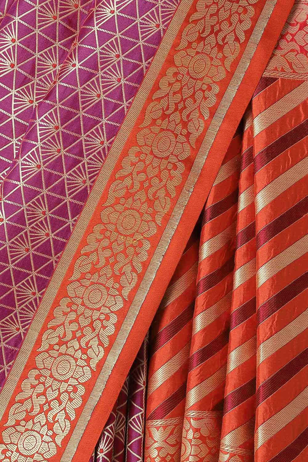 Purple Pure Silk Banarasi Brocade Saree image number null