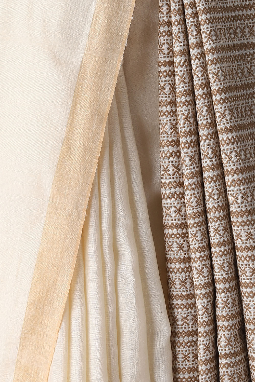 Off White Pure Eri Assam Saree image number null