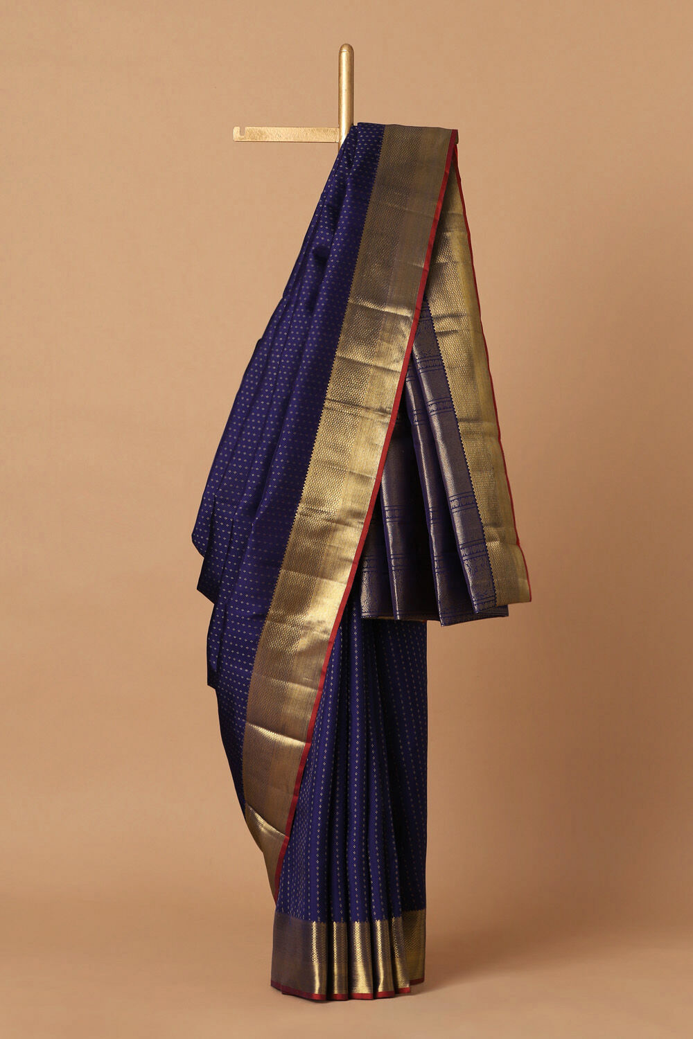 Dark Blue Pure Silk Kanjivaram Saree image number null