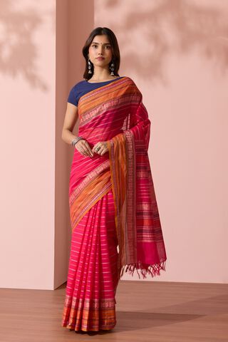 Pink Woven South Pure Cotton Saree thumbnail image number null