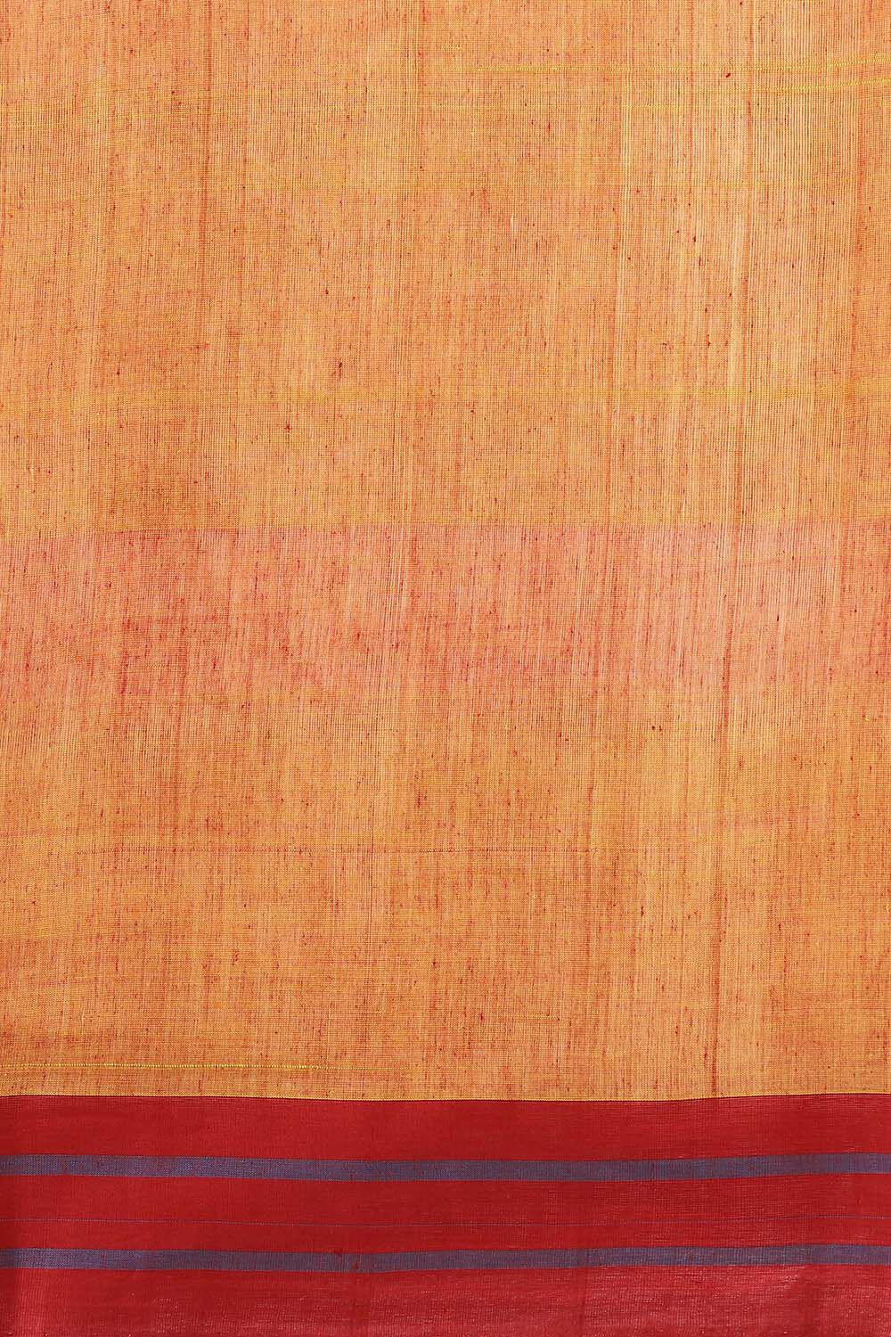 Yellow Pure Khadi Cotton Ponduru Jamdani Saree image number null