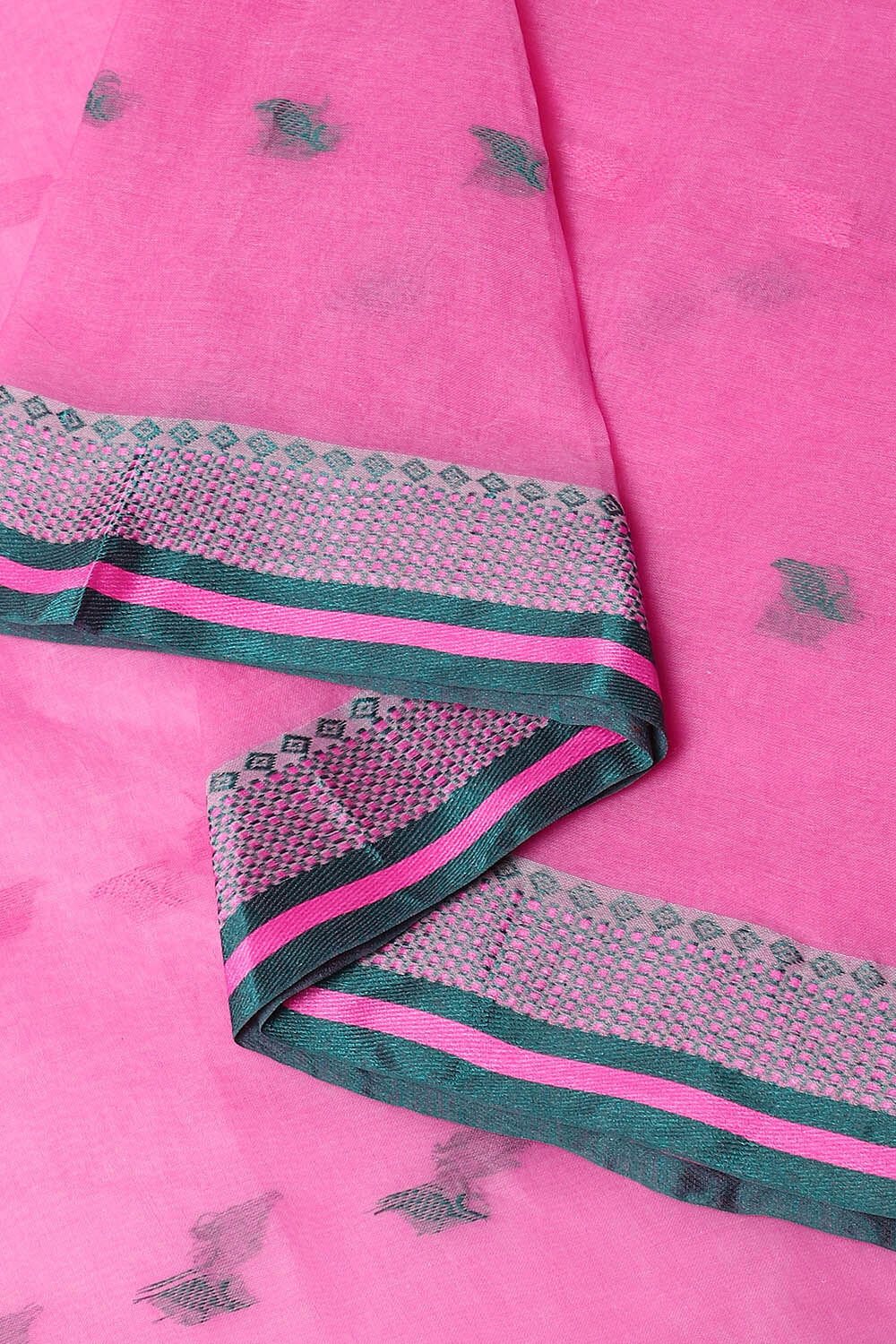 Light Pure Pink Cotton Bengal Saree image number null