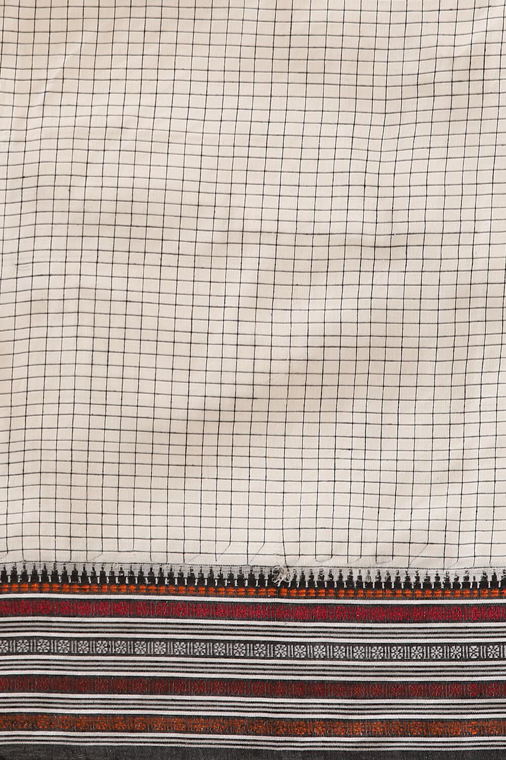 White Pure Cotton Naranyanpet Saree image number null