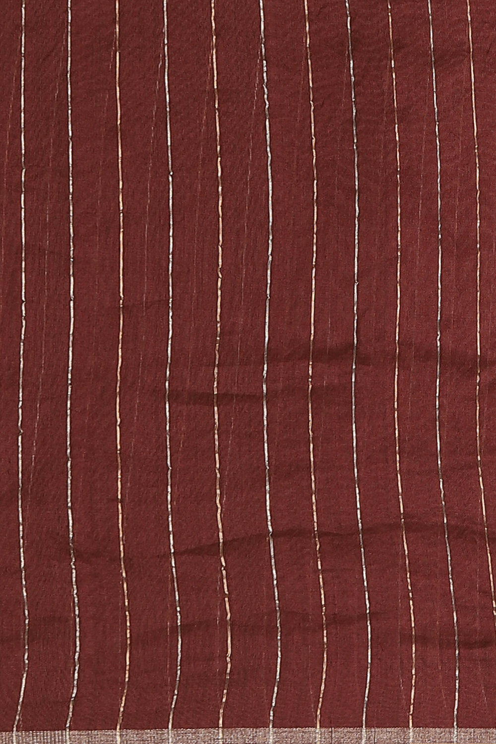 Dark Red Pure Silk Linen Jamdani Saree image number null