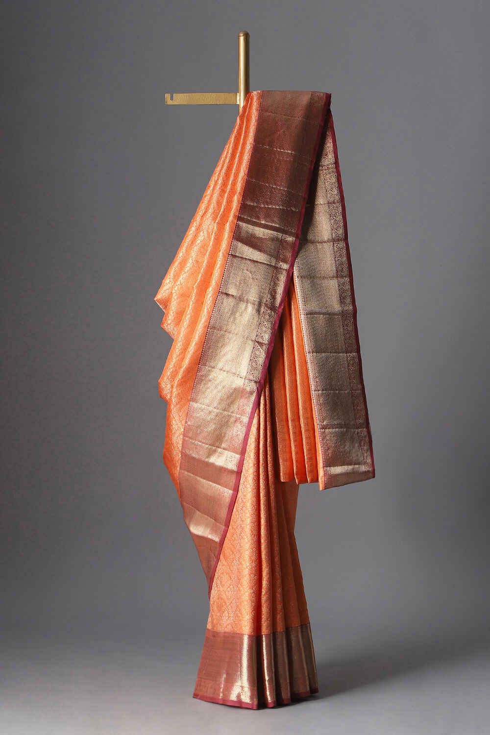 Orange Pure Silk Kanjivaram Saree image number null