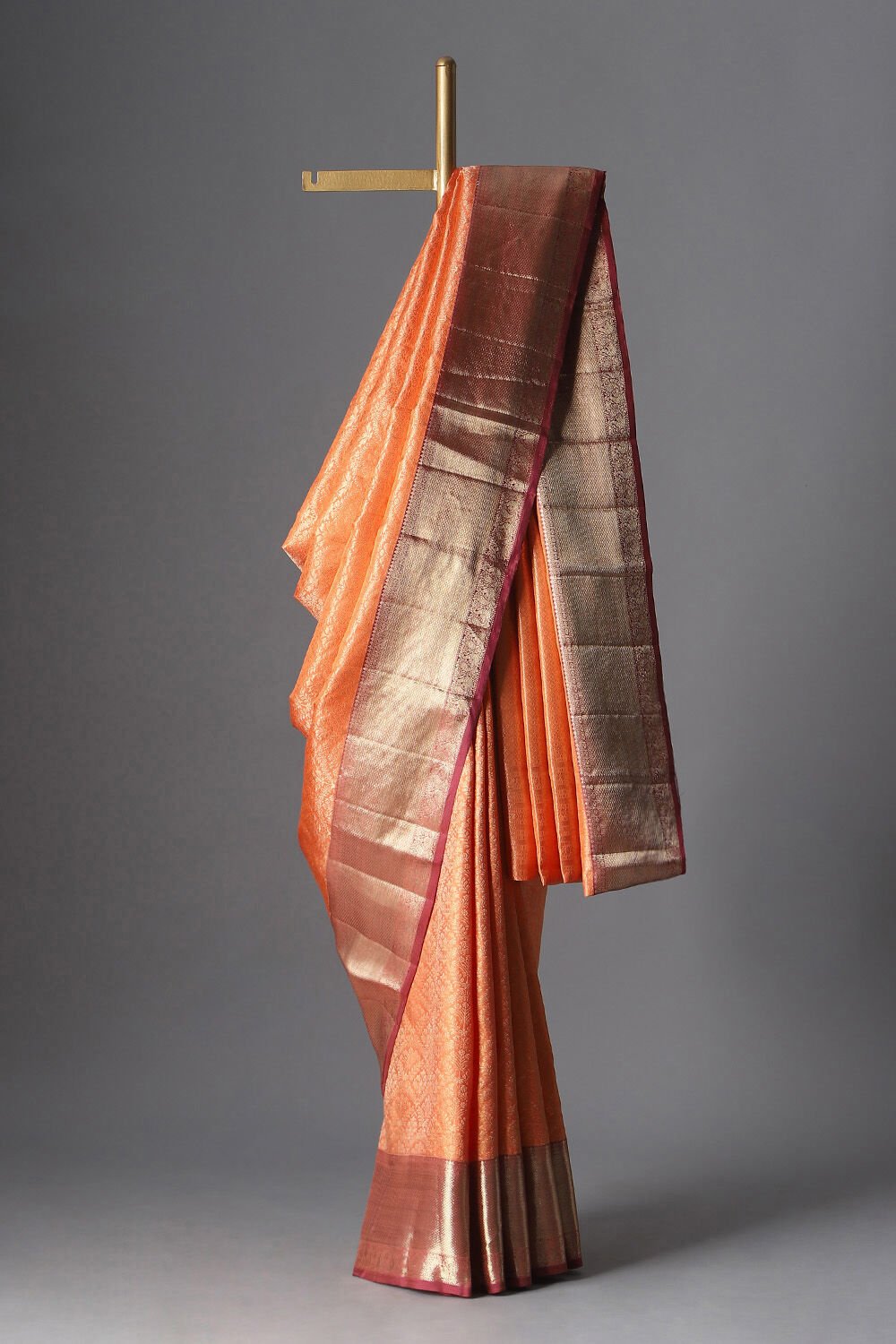 Orange Pure Silk Kanjivaram Saree image number null