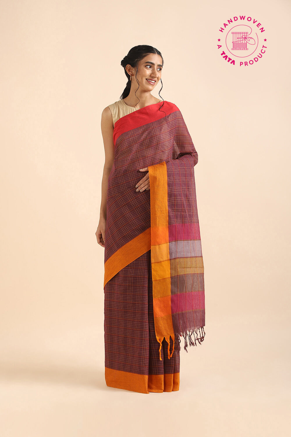 Violet Pure Cotton Naranyanpet Saree image number null