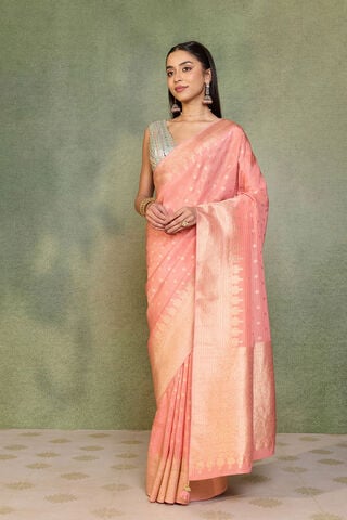 Pink   Woven Viscose Tissue Saree thumbnail image number null