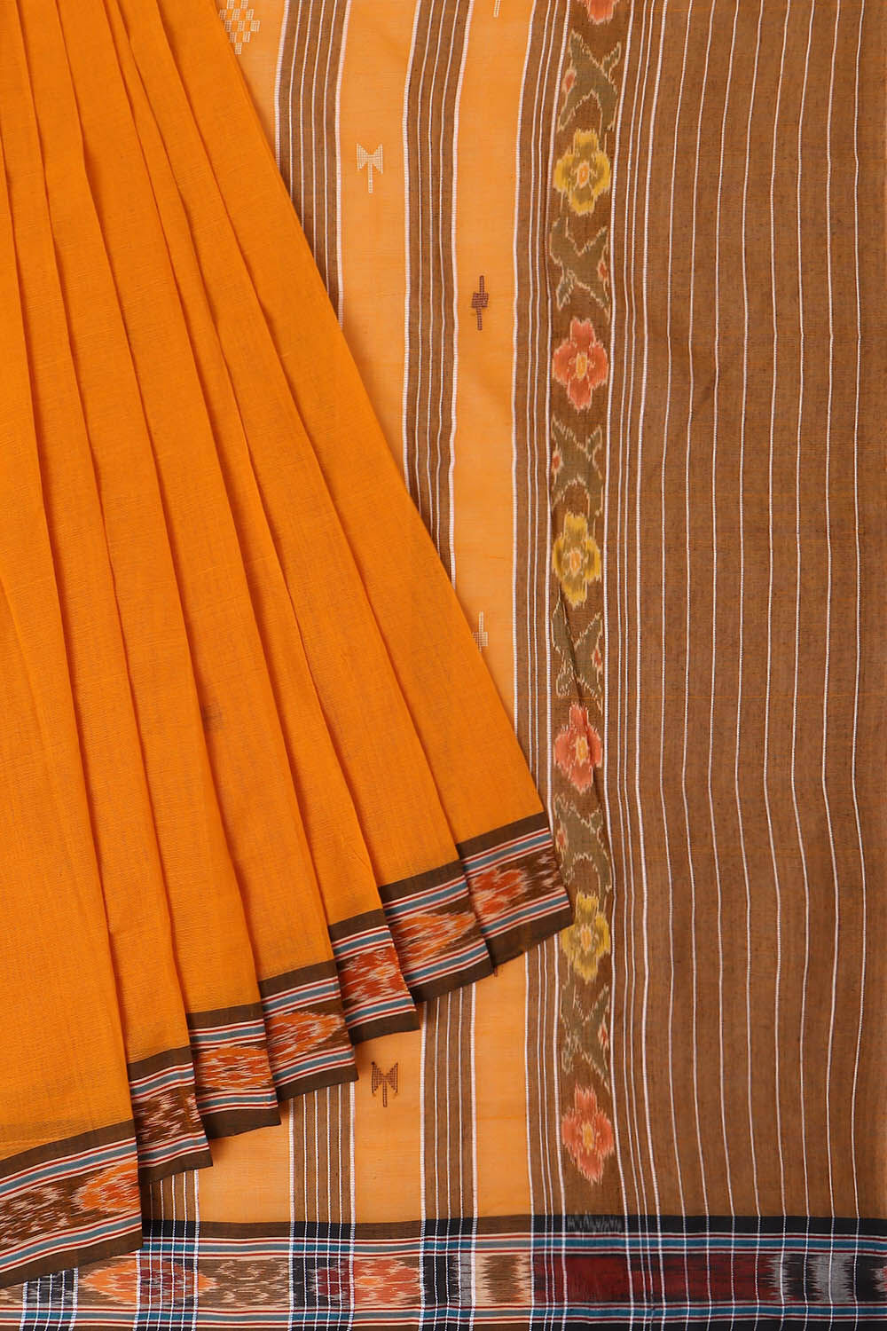 Yellow Pure Cotton Odissa Ikat Saree image number null