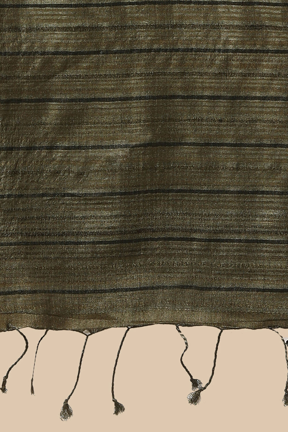 Dark Pure Green Tussar Woven Saree image number null