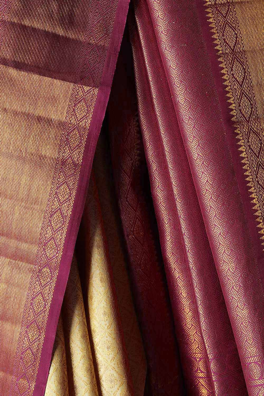 Beige Pure Silk Kanjivaram Saree image number null