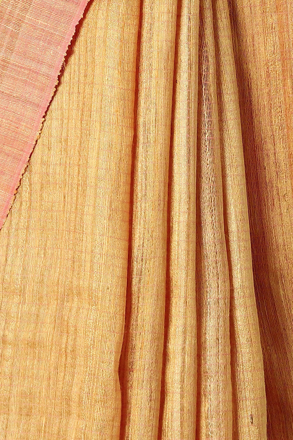 Yellow Pure Tussar Silk Bhagalpuri Saree image number null