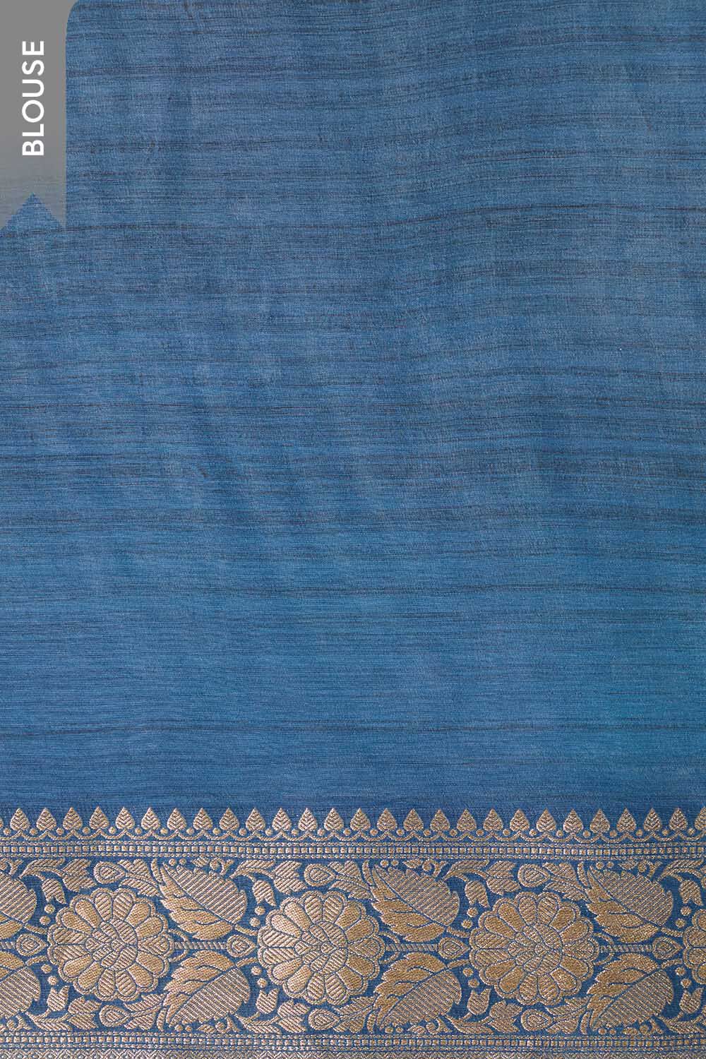 Blue Woven Pure Viscose Saree image number null