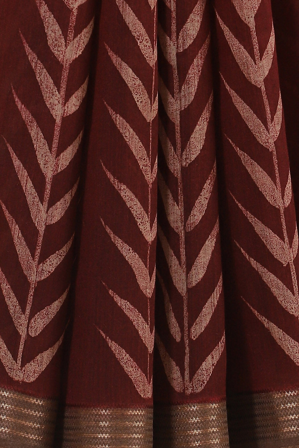 Dark Red Pure Tussar Vanya Printed Saree image number null