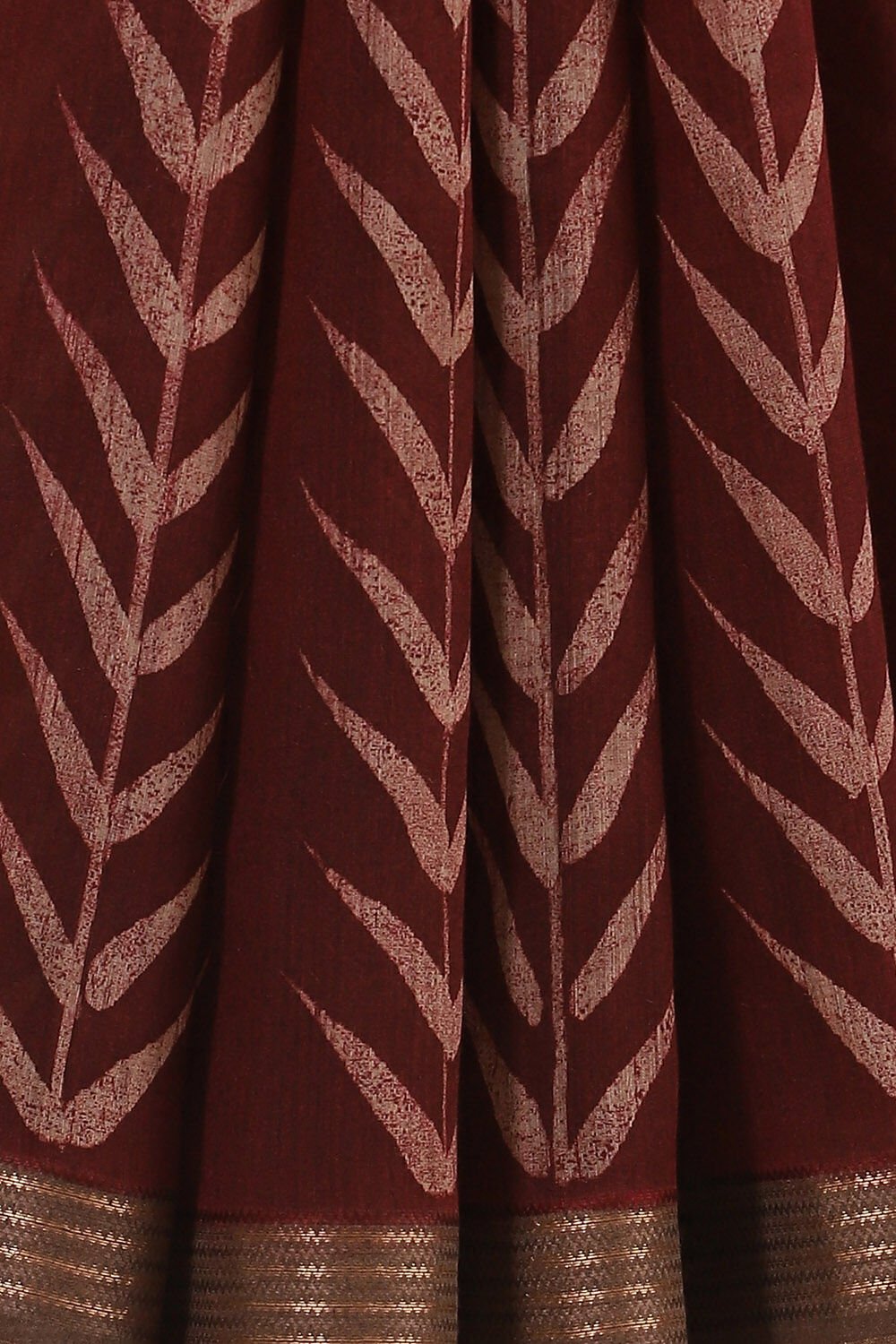 Dark Red Pure Tussar Vanya Printed Saree image number null