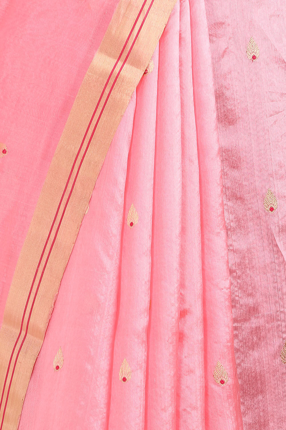 Pink Pure Silk Chanderi Saree image number null