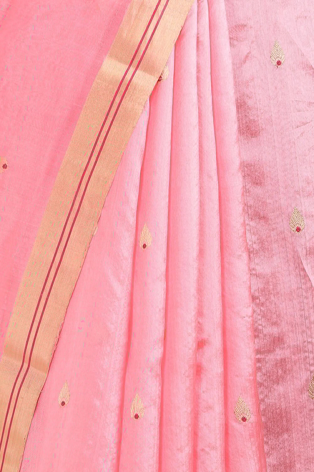 Pink Pure Silk Chanderi Saree image number null