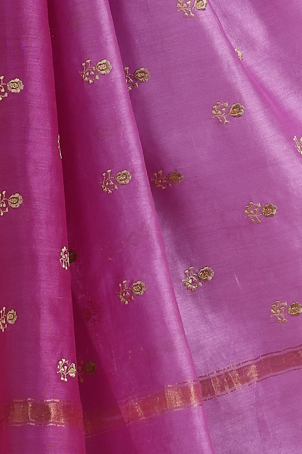 Purple Pure Silk Cotton Embroidered Saree image number null