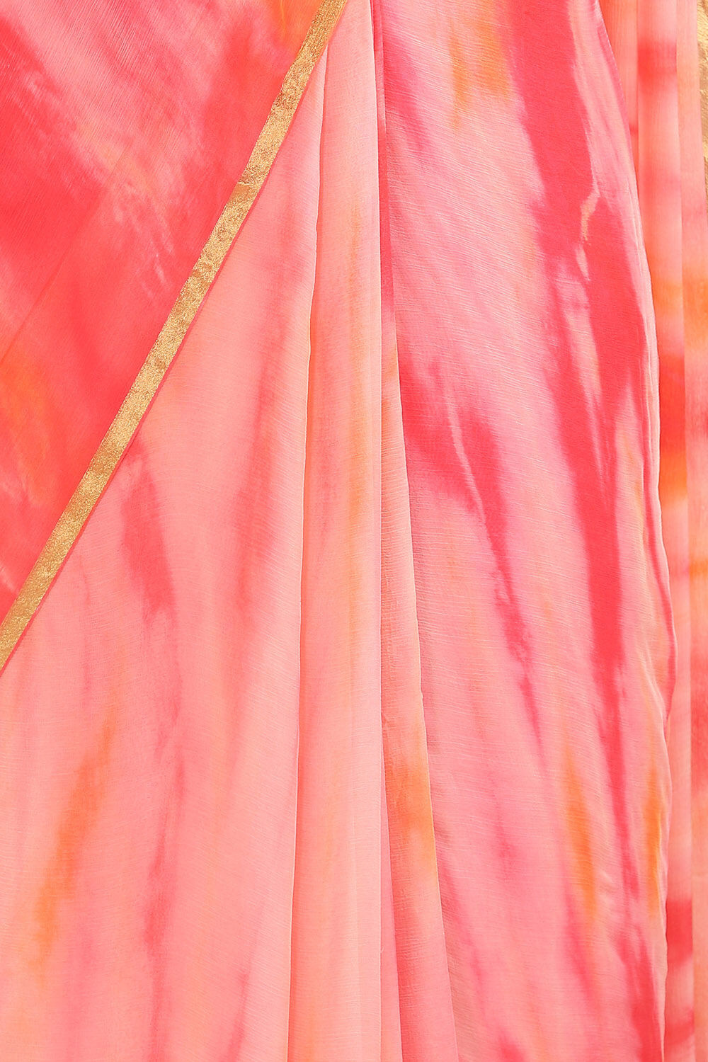 Pink Viscose Tie and Dye Saree image number null