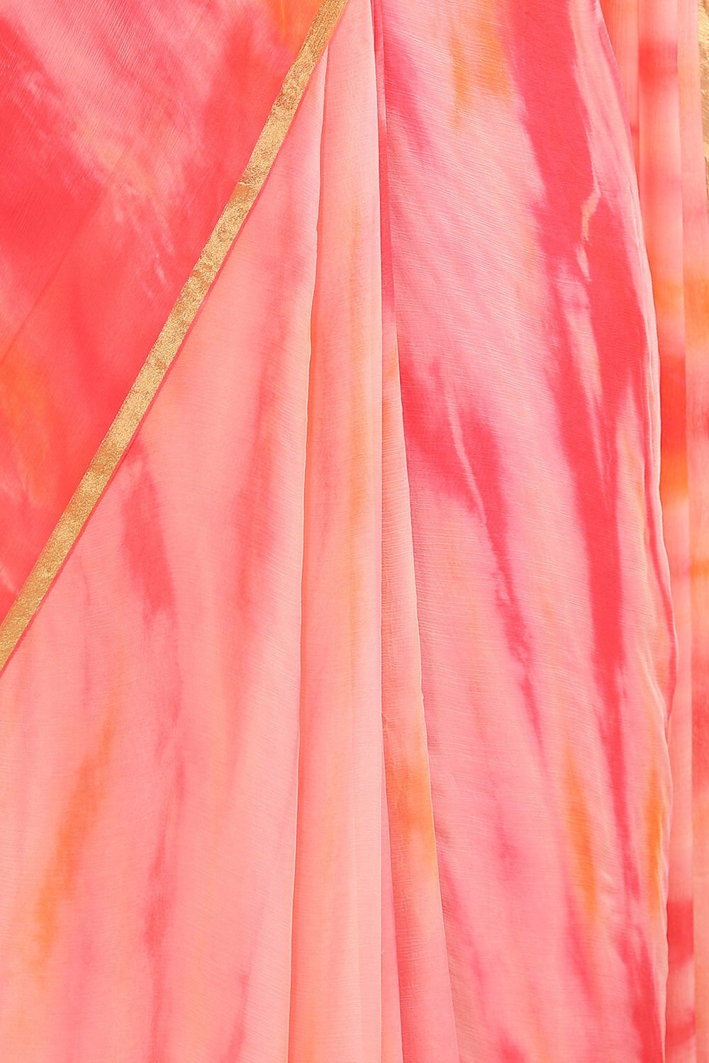 Pink Viscose Tie and Dye Saree image number null