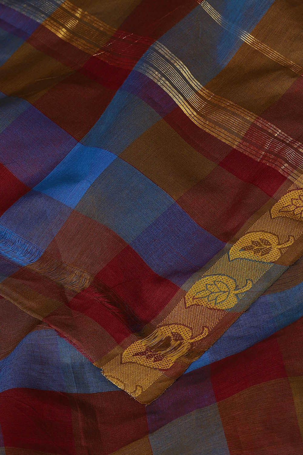 Blue Pure and Brown Cotton Chettinad image number null