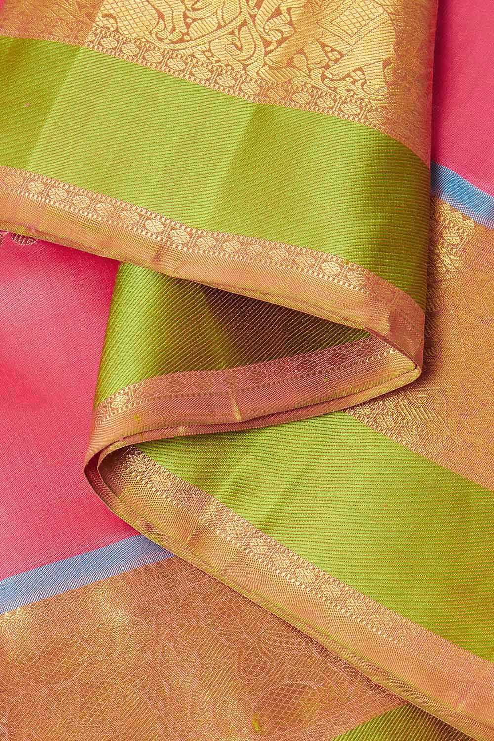 Pink Pure Silk Kanjivaram Saree image number null