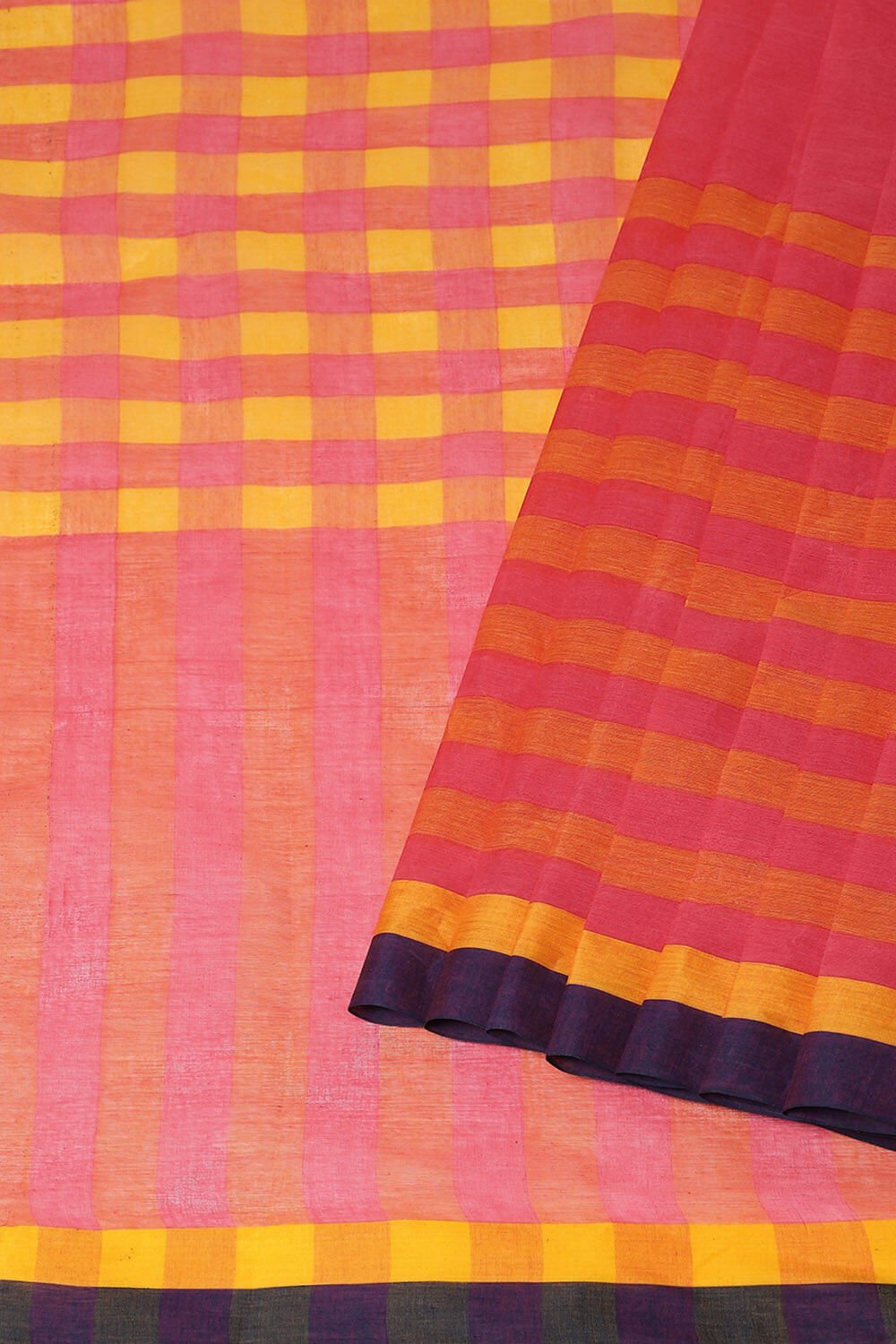 Pink Pure Cotton Bengal Saree image number null
