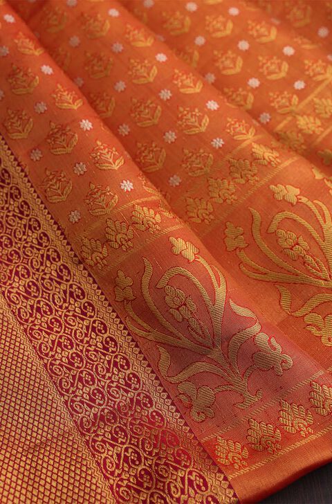 Red Kanjivaram Tissue Silk Saree